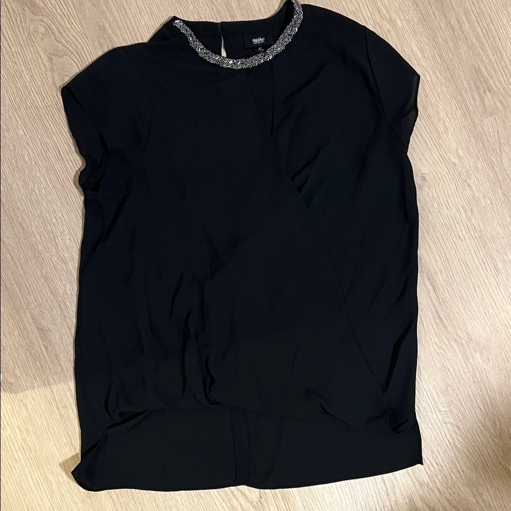 Mossimo Supply Co. Black Blouse with Silver Accents